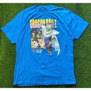 Dragon Ball Z T-Shirt Size XL Blue Retro Anime Goku Vegeta Wolf Fang Bergamo